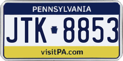 PA license plate JTK8853