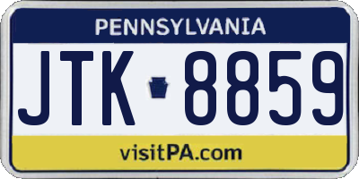 PA license plate JTK8859