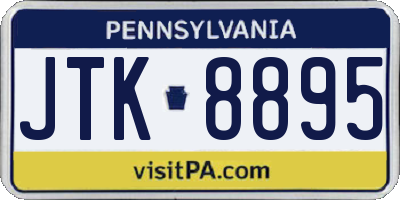 PA license plate JTK8895