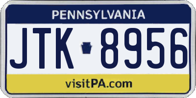 PA license plate JTK8956