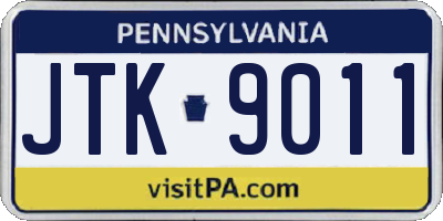 PA license plate JTK9011
