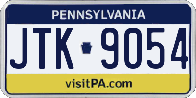 PA license plate JTK9054