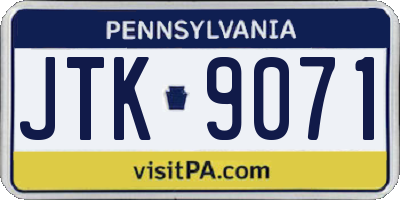 PA license plate JTK9071