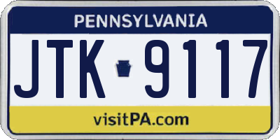 PA license plate JTK9117