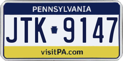 PA license plate JTK9147