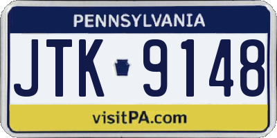 PA license plate JTK9148