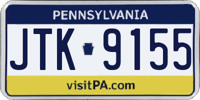PA license plate JTK9155