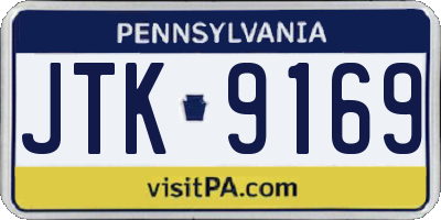 PA license plate JTK9169