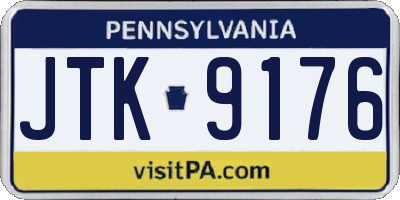 PA license plate JTK9176