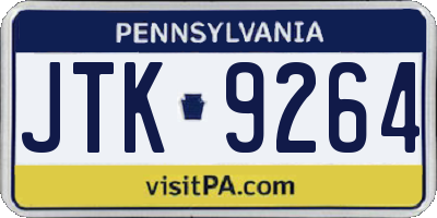 PA license plate JTK9264