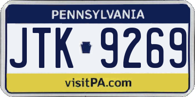 PA license plate JTK9269
