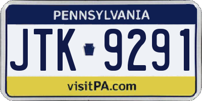 PA license plate JTK9291