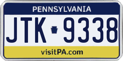 PA license plate JTK9338