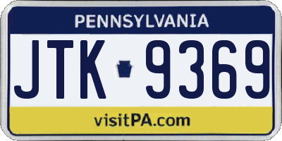 PA license plate JTK9369