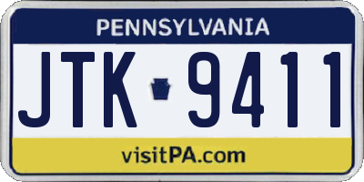 PA license plate JTK9411
