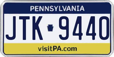 PA license plate JTK9440