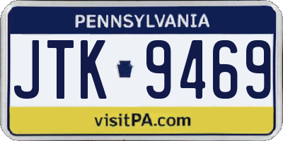 PA license plate JTK9469