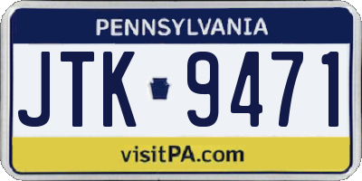 PA license plate JTK9471