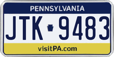 PA license plate JTK9483