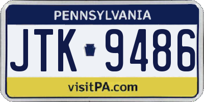PA license plate JTK9486