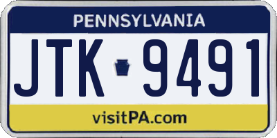 PA license plate JTK9491