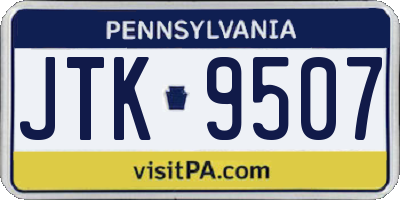 PA license plate JTK9507