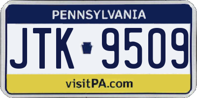 PA license plate JTK9509