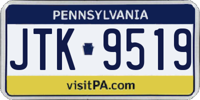 PA license plate JTK9519