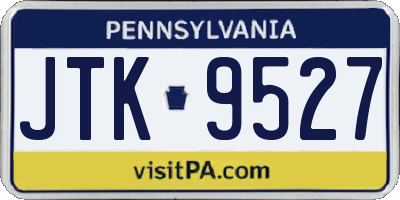 PA license plate JTK9527