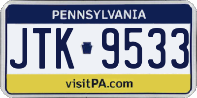 PA license plate JTK9533