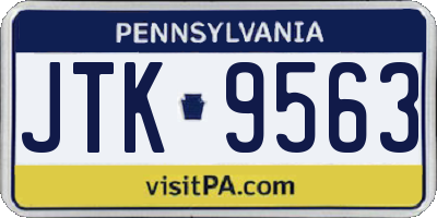 PA license plate JTK9563