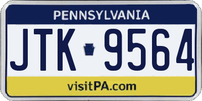 PA license plate JTK9564