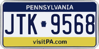 PA license plate JTK9568
