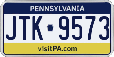 PA license plate JTK9573