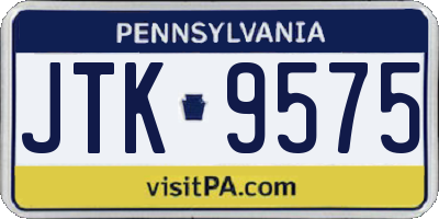 PA license plate JTK9575