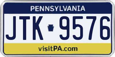 PA license plate JTK9576