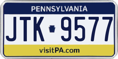 PA license plate JTK9577