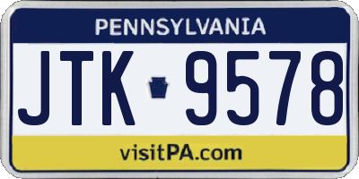 PA license plate JTK9578