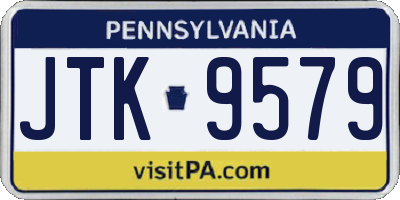 PA license plate JTK9579