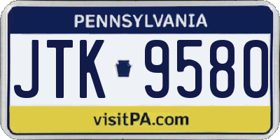 PA license plate JTK9580