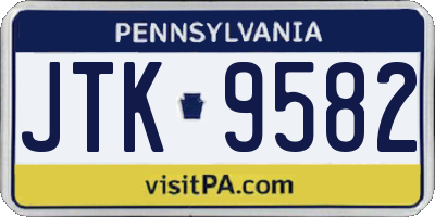PA license plate JTK9582