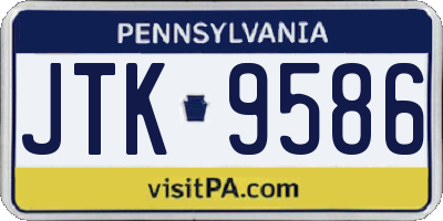 PA license plate JTK9586
