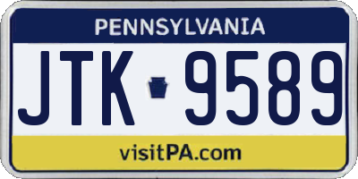 PA license plate JTK9589