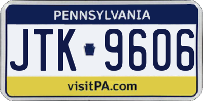 PA license plate JTK9606