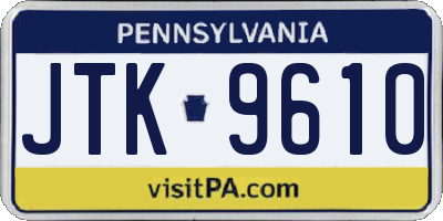 PA license plate JTK9610