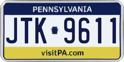 PA license plate JTK9611