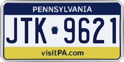 PA license plate JTK9621