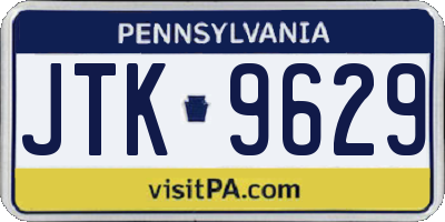 PA license plate JTK9629