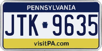 PA license plate JTK9635