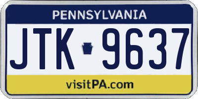 PA license plate JTK9637